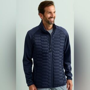 Men's Huk Scale Hybrid Jacket Blue Size Small. S